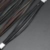 PU Leather Braided Bracelet Men Black Simple Fashionable Alloy Buckle Woven Bracelet Jewelry Accessory