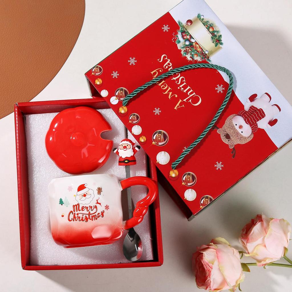 Cute Hand-Painted Santa Claus Ceramic Cartoon Mug Souvenir