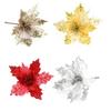 20cm Golden Velvet Sequin Christmas Flower Tree Decoration Gift