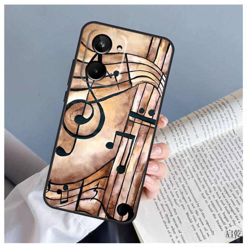 Music Note Symbol Piano Case For Realme C51 C55 C53 C35 C33 C30 C67 C21Y C25s C15 9 10 11 12 Pro Plus GT Neo 5 Cover