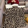 Classic Leopard Print Flannel Blanket Warm Soft Halloween Christmas Couch Warm Cozy Decorative Decor Gift for All Season