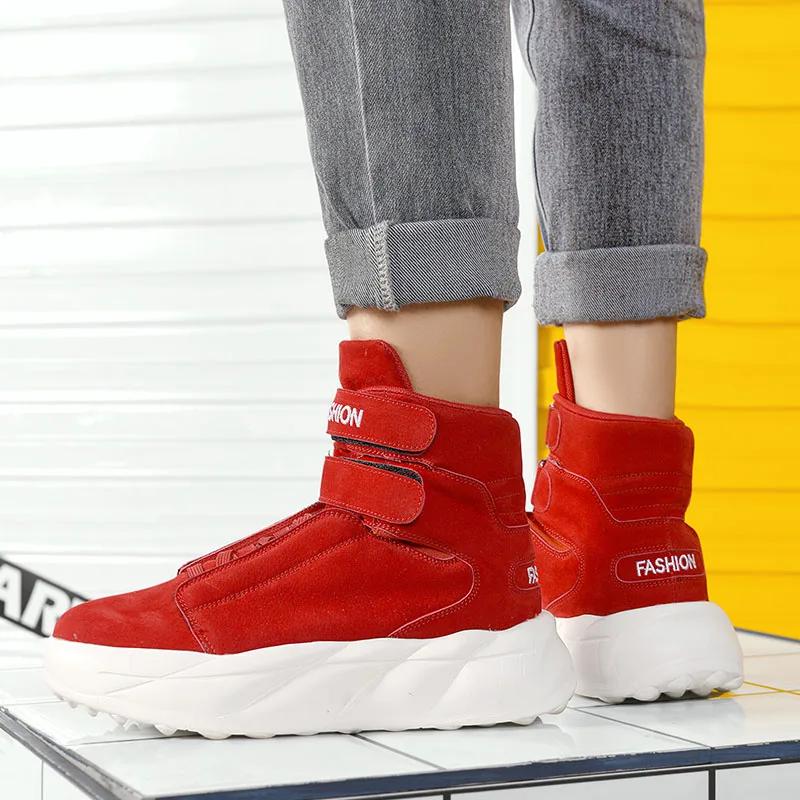 FashionAutumn New Red Men's Casual Sneakers Designer High Top Skateboard Shoes Men Platform Fashion Sneakers Men Street Sports Shoes