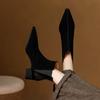 Ankle Boots for Women High Heels Dress Shoes Chunky Designer Luxury Pumps 2025 Winter New Elegant Short Botas De Mujer