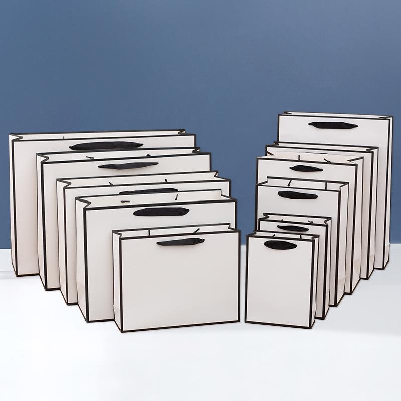 Shouheng Thickened Cowhide Gift Tote: White Card Paper Bag for Clothing & Souvenirs