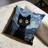 Sternenhimmel Katze Kissenbezug Weich Dekorativer Kissenbezug Geeignet für Schlafzimmer Sofa Auto Reisegebrauch