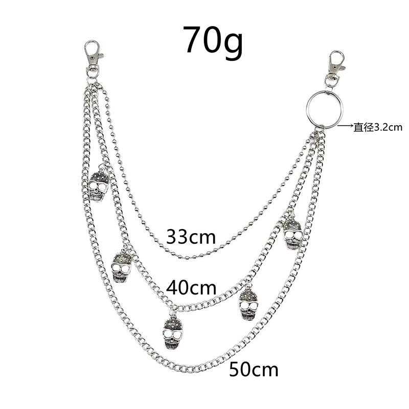 Punk Hosenkette Totenkopf Dekorative Metall-Taillen-Schlüsselanhänger Für Männer Frauen Jeanshose Gothic Vintage Hip-Hop Schmuck Zubehör