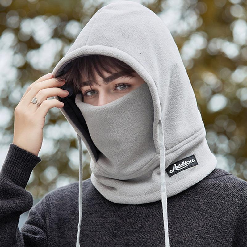 

Outside Warm Hat Gentle ColdSeason Plus Velvet Windproof Ear Protection Mask Hat Scarf Integrated Bike Riding Lei Feng Hat One Size