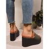 Wedge-heeled Slippers, Color-matching Sandals and Slippers, Summer Ladies Thick-soled Sandals