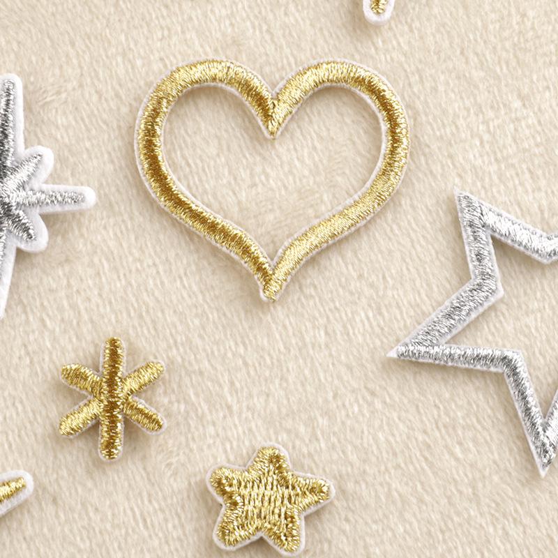 Star and Heart Embroidery Patch - Korean-Style Clothing DIY Accessory