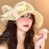 Butterfly Knot Lace Sun Hat For Women Summer Beach Sun Protection Foldable Wide Brim Fashion Accessory