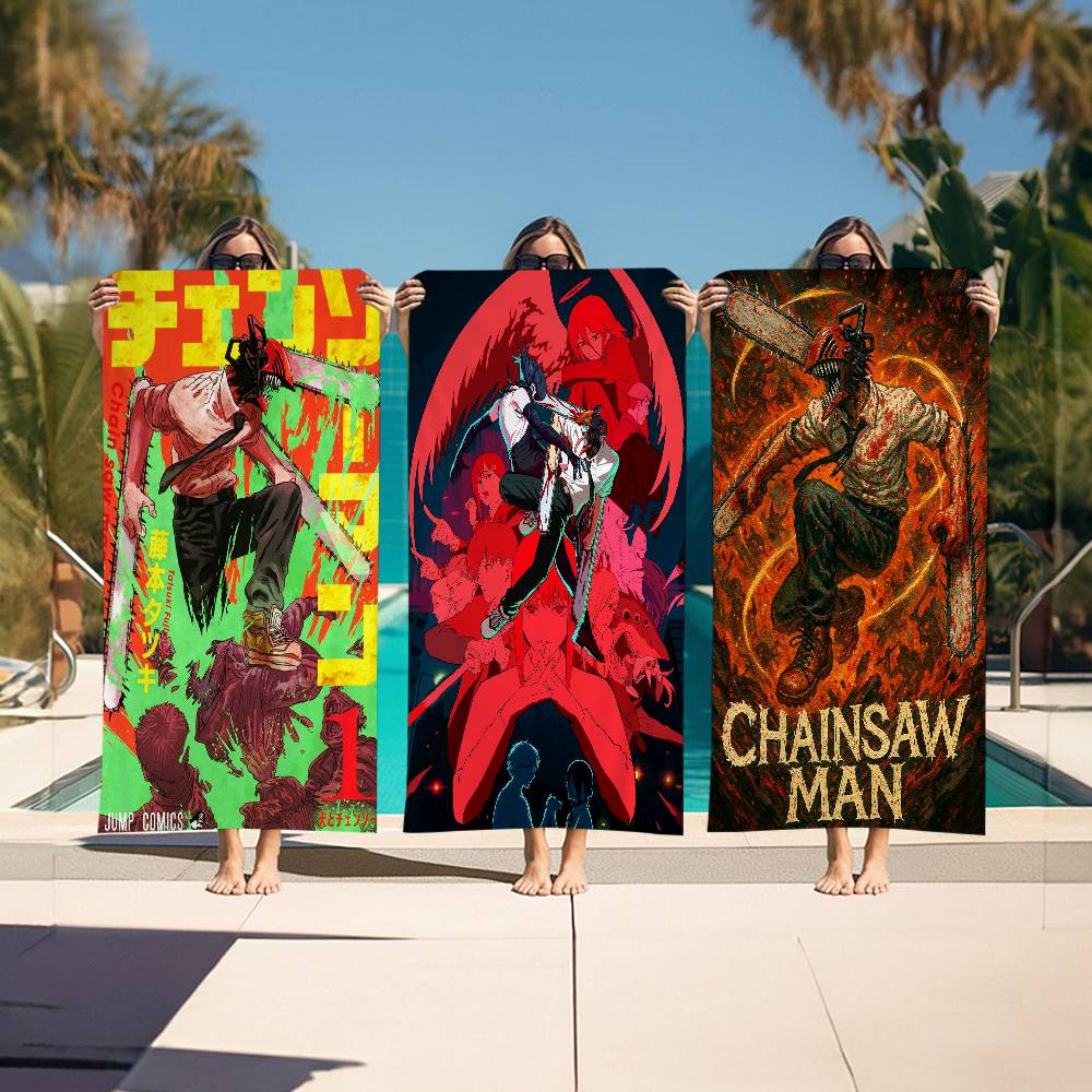 C-Chainsaw M-Man Microfiber Printed Beach Towel Mountain Climbing Yoga Beach Swimming Running Absorbent Soft Towel