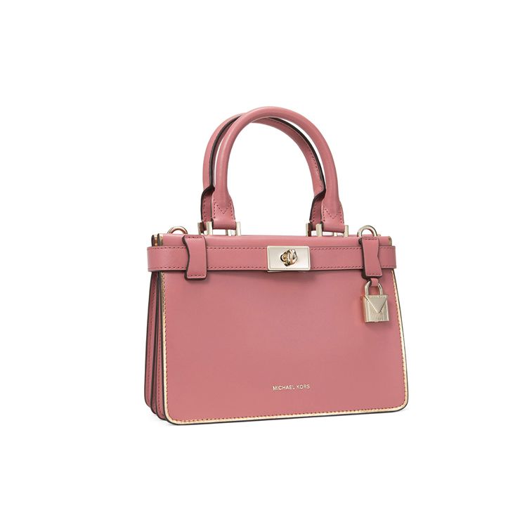 Michael Kors Tatiana Minimalist Solid Color Elegant Lock Open Tote Shoulder Crossbody Bag Women bags Rose-Pink 30H8TT0S5K-ROSE