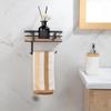 Wall Mounted Paper Towel Holder Wooden Paper Phone Holder Storage Rack Toilet Paper Holder  Hotel