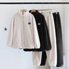 Updated Autumn/Winter Couple Sleepwear Collection with Fleece and Thickened Zipper Long Sleeve Pants for Soft and Comfortable Home Fur