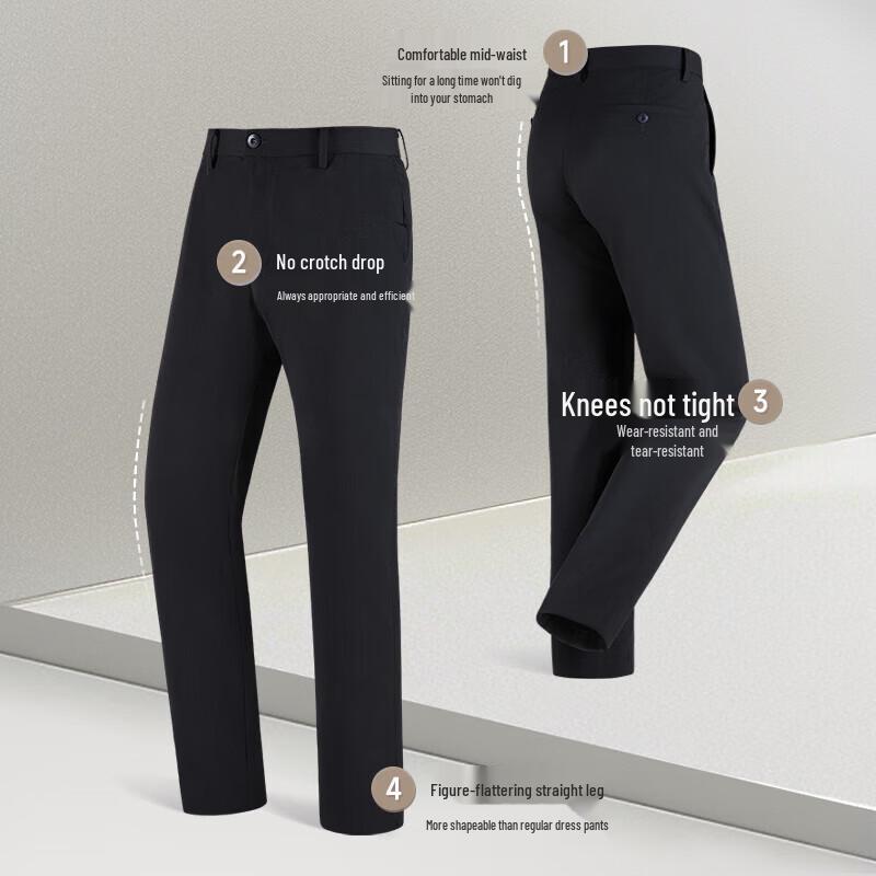 

Septwolves Men s Tencel Blend Straight Fit Business Casual Pants 36 A