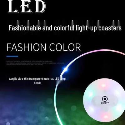 5 Yuan Neukundenrabatt: LED Leuchtuntersetzer für Cocktails - Leuchtendes Barlicht-Pad