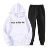 Trendy Unisex Hooded Fleece Lined Sweatshirt Tracksuit