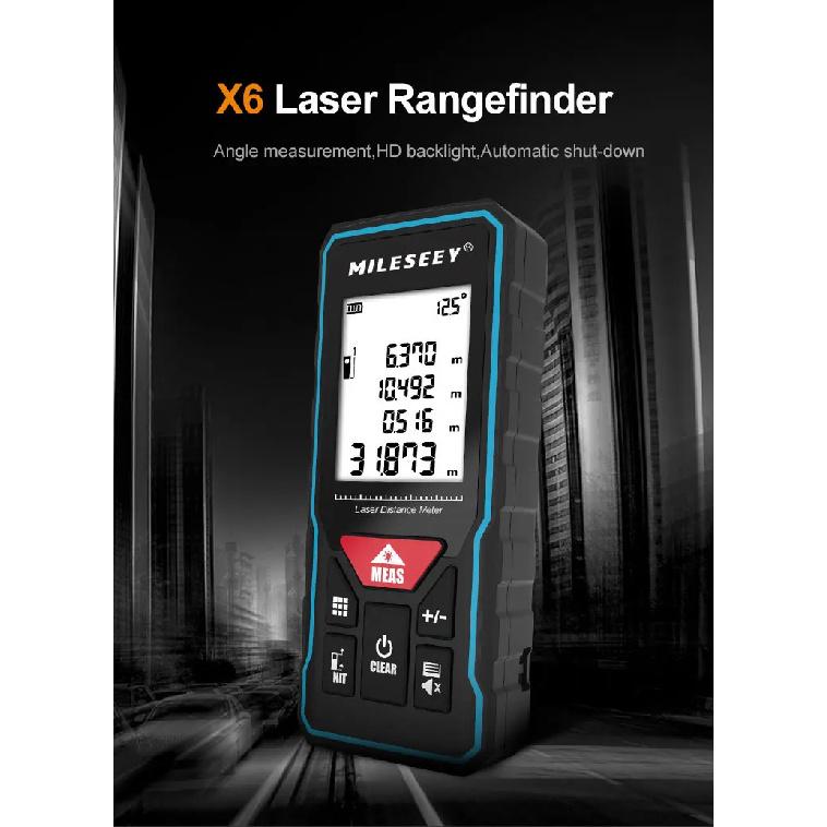 Mileseey X6 Laser Distance Measure With Angle Mini Handheld Digital Trena Rangefinder Meter Measuring For Home Design