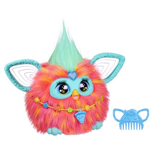 Hasbro Furby Coral Voice-Responsive Interactive Toy for Boys and Girls Ages 6+, Comes with 15 Fashion Accessories, Animatronic Electric Plush Toy for