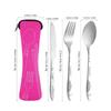 Compact Stainless Steel Cutlery Set: Spoon, Fork, Chopsticks, Knife - Ideal for Outdoor Travel