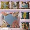Art City Loneliness Girl Lucky Cushion Cover Natural Linen Organic Fabric Double-Sided Printing Sofa Home Decor Gift Pillow Case