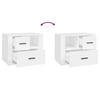 Nightstand White 60 x 36 x 45 cm Particleboard