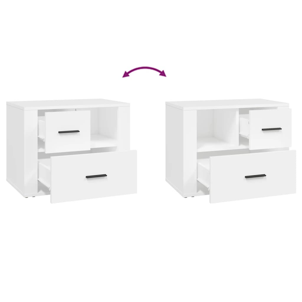 Nightstand White 60 x 36 x 45 cm Particleboard