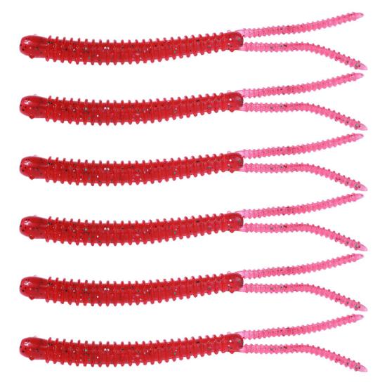 

Приманка с имитацией спирального разреза, двусторонняя приманка для червей, голец, ложная приманка, аксессуары для рыбалки на открытом воздухе красный