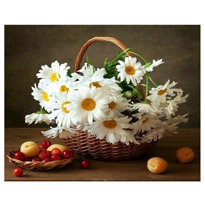 DIY Diamantová malba Křížovým stehem Pryskyřice vyšívání Obrázky Diamantové vyšívání Daisy Flower Mosaic Crafts
