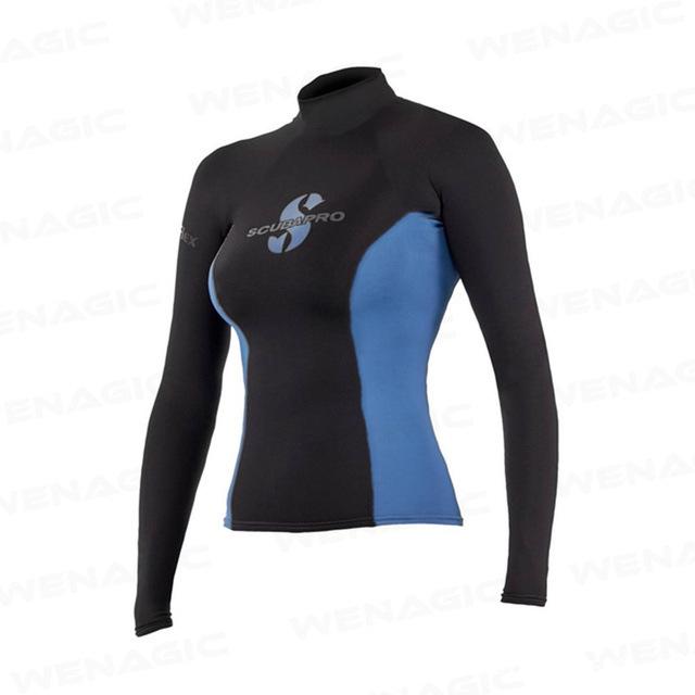 Quick-Dry Long Sleeve SCUBA Swim Shirt: Snorkeling, Surfing, Jellyfish Protection, Elastic Fit, Sun-Protection.