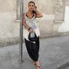 Casual Loose Lace Vest Women See Through Sexcay T Shirt Top V Neck Splice Hot Girl Summer Casual Party Commuting Tanks