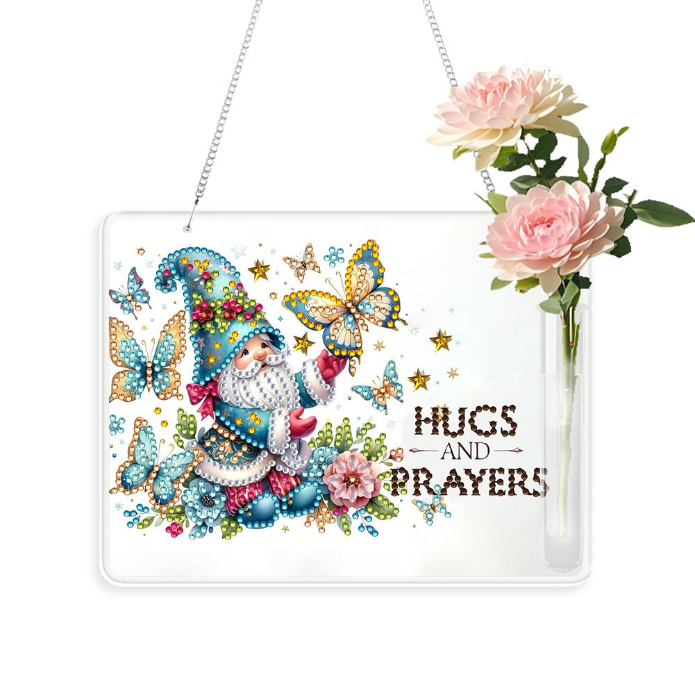 2D/Flache Acryl Wanddeko Vase Diamant Malerei Set Diamant Malerei Hängeornament Fensterhängekunst für Heimdeko