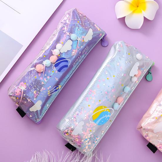 Pencil Case Rectangular Waterproof Stationery Bag with Multiple Compartments Pencil Pouch for Pens Erasers Rulers School Office Supplies