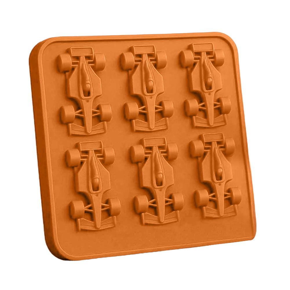 Formula Racing Car Ice Mold F1 Ice Mold Silicone Racing Car Jelly Mold 6-Cavity 3D Race Car Tumbler Ice Cube Tray Baking Tool 6