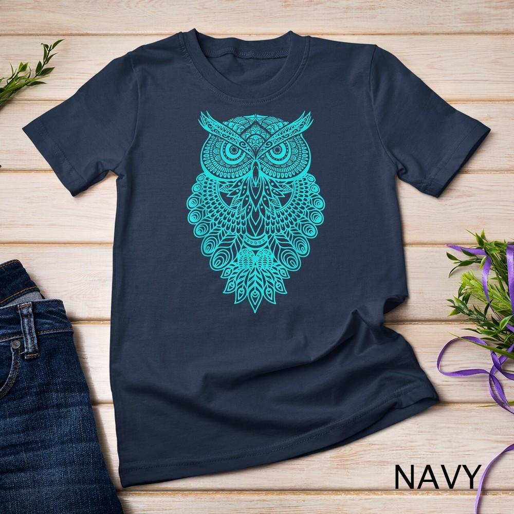 

Cute Geometric Owl Art Mandala Styles Bird Men Women Forest 2 Unisex T-shirt 4XL