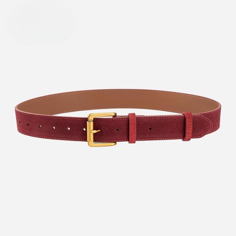 All-match Matte Belt for Women's Pin Buckle High-end Sense with Pants Decorative Leather Belt for Women