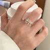 Bowknot Ring for Women Hollow Out Extremely Fine Korean Sweet Romantic Jewelry Gift Dropshipping
