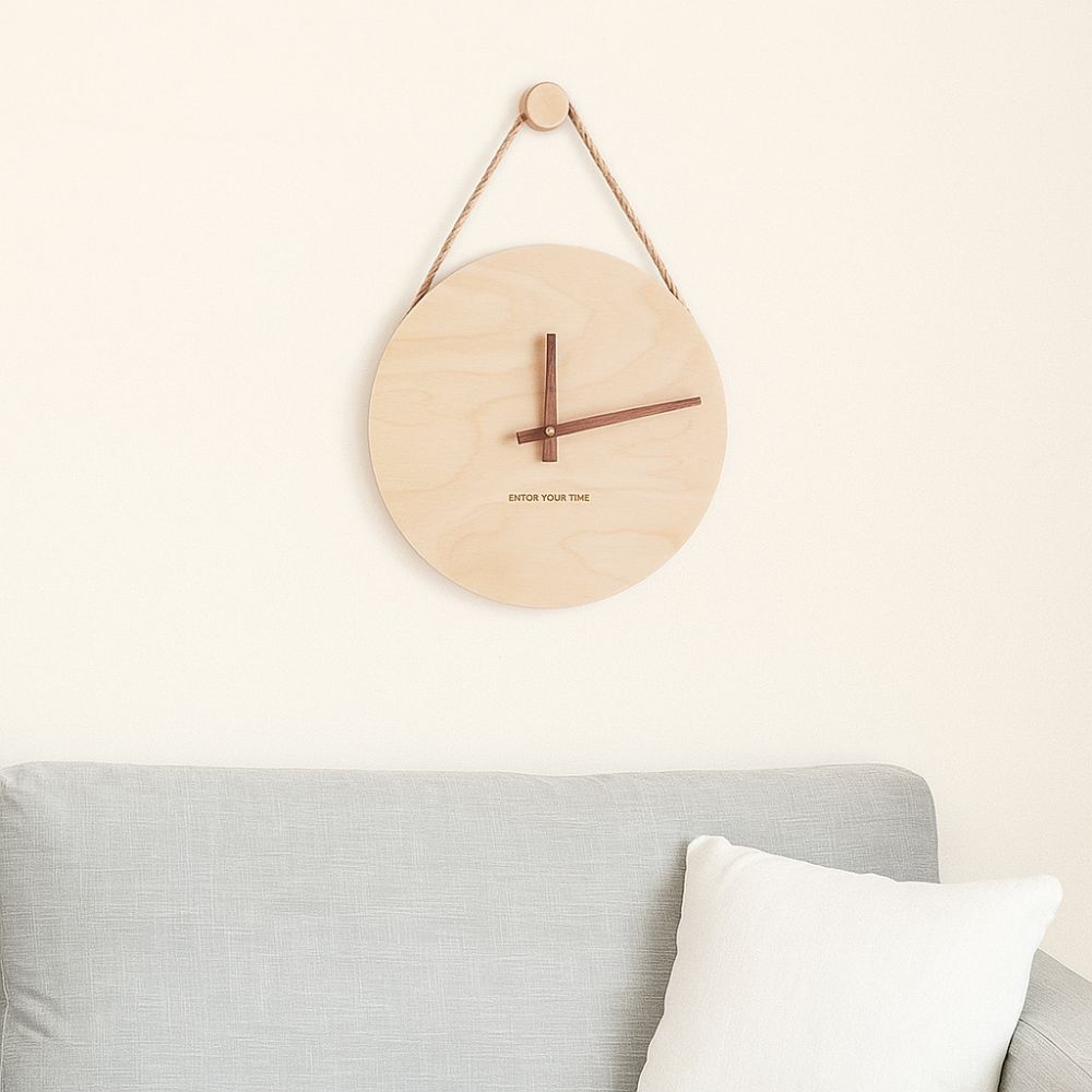 Nordic Style Solid Wood Clock Hanging Wall Clock Creative Aesthetic Clock Office