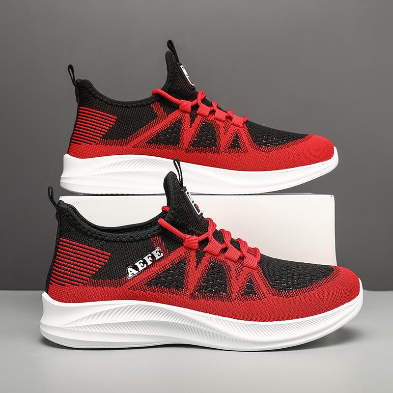 Mode Ademende Heren Hardloopschoenen Hoge Kwaliteit Lichtgewicht Antislip Buitensportschoenen Zachte Vetersluiting Tennis Sneaker voor Man