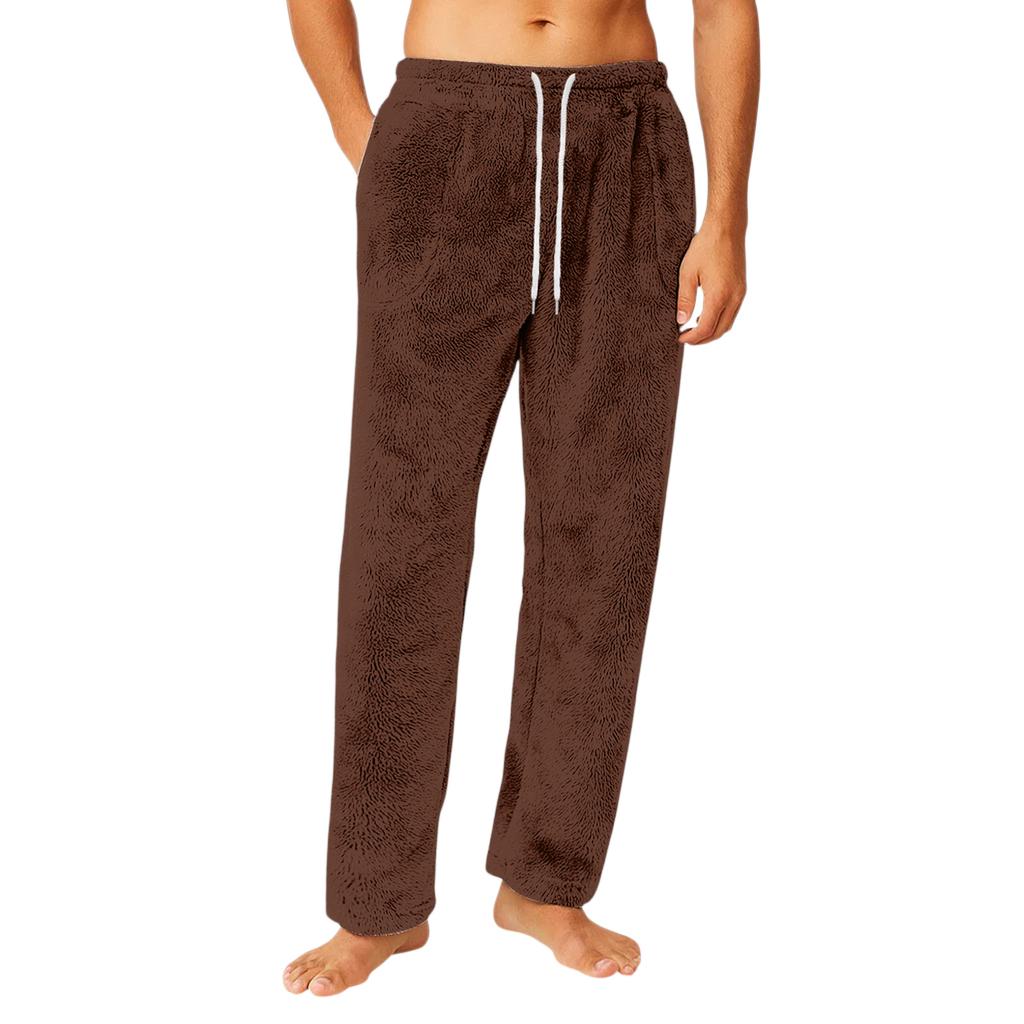 Herren Kordelzug Tasche Flanellhose Homewear Schlafhose