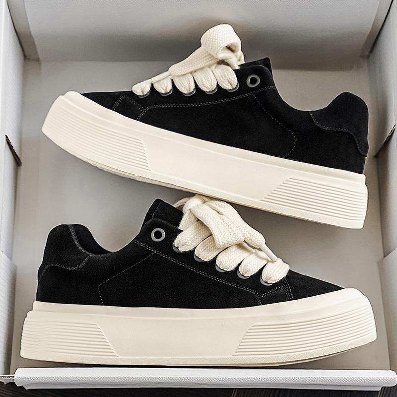 Men's Winter Sneakers Classic Comfort Platform Leather Skateboarding Shoes Men Zapatillas De Skate Men Lace-up White Sneakers