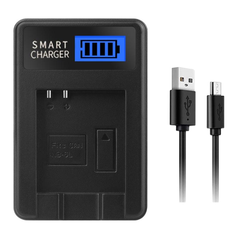 

Compact ABS Camera Battery Charger LCD Display for NB6L, SX710/SX700/SX600 Camera Versatile Charging Option USB Charger 1