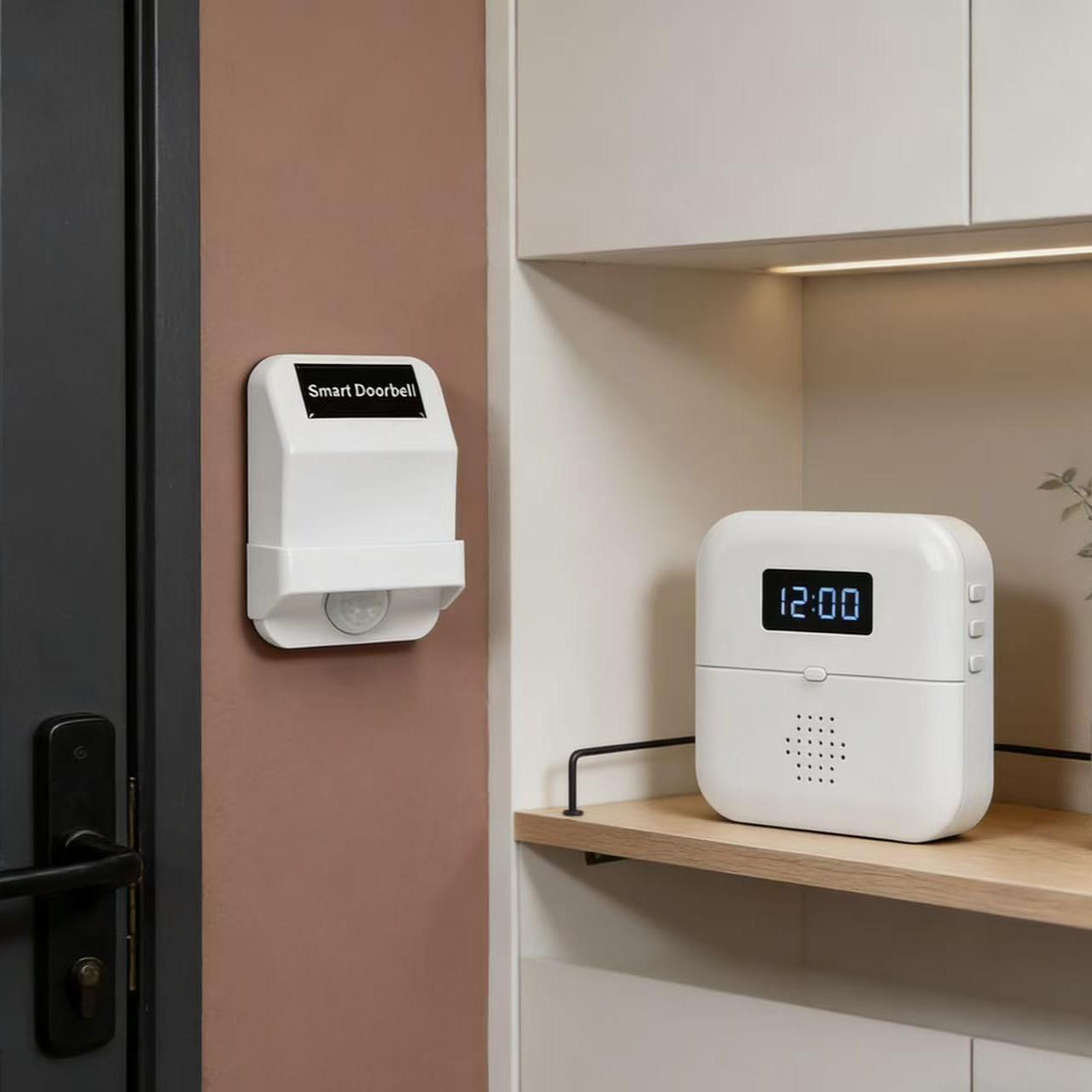 

Dual-Sensor Doorbell for Shops: Customer Greeting & Alert System Transmitter (Requires Pairing)