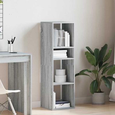 Bookshelf Gray Sonoma 34 X 31 X 112 Cm Particleboard