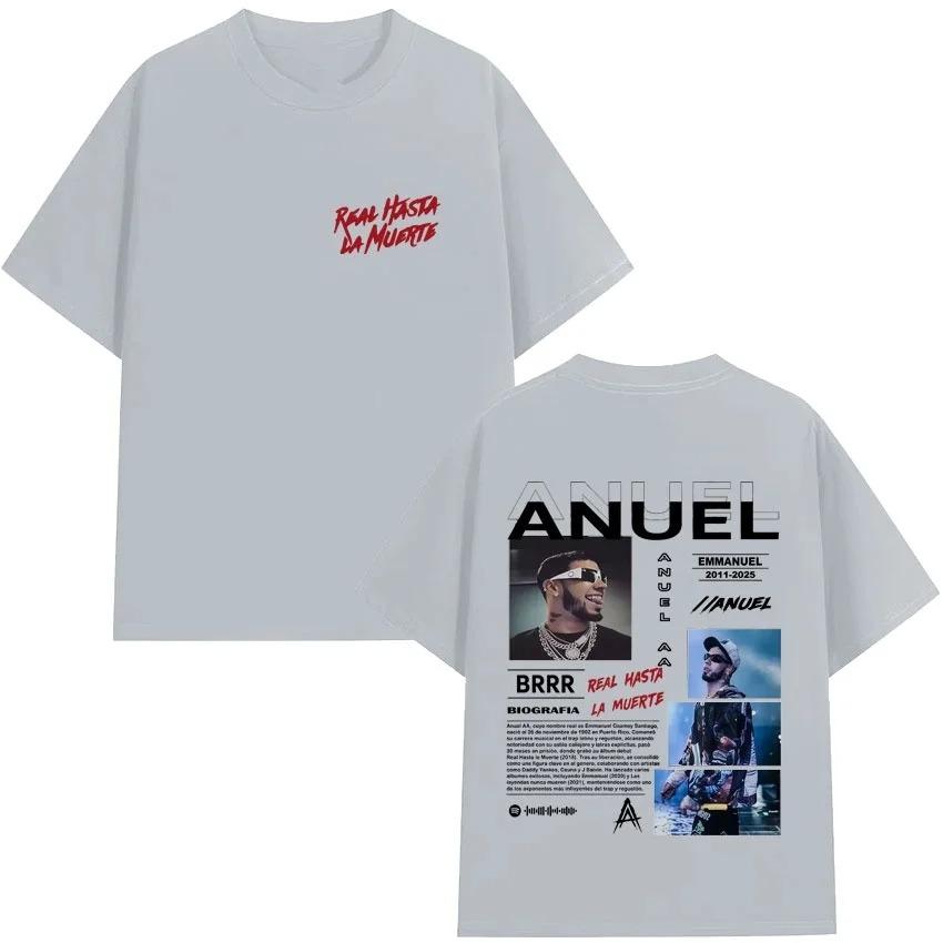 Rap Singer Anuel AA Music Album Hot Selling Tshirt 2026 Summer Unisexs Womens Fashionable Comfortable Casual Pure Cotton Tshirt