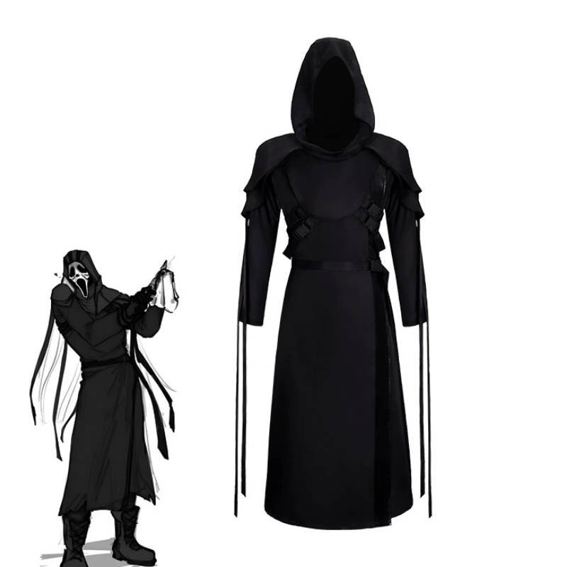 Dead By Daylight The Ghost Face Cosplay Costume With Polyester Spandex For Anime Role Playing Fans