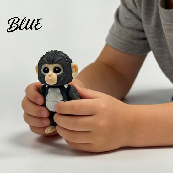 Living Room Monkey Ornament 2Pcs 3D Printed Figurine Movable Joints Mini Orangutan Desktop Statue Fidget Toy Home Office Decoration Decor