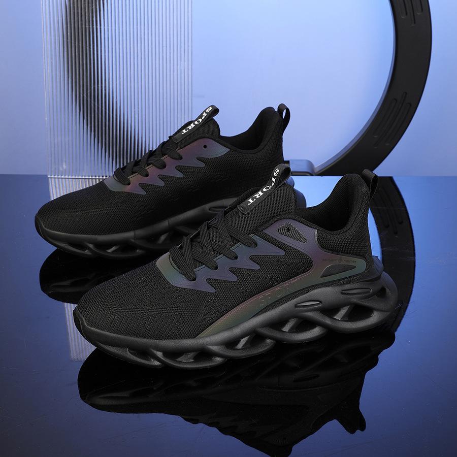 

Модная повседневная мужская обувь дышащая сетчатая обувь для бега молодежная обувь на крученой подошве спортивная обувь мужская трендовая обувь большого размера 43 чёрный