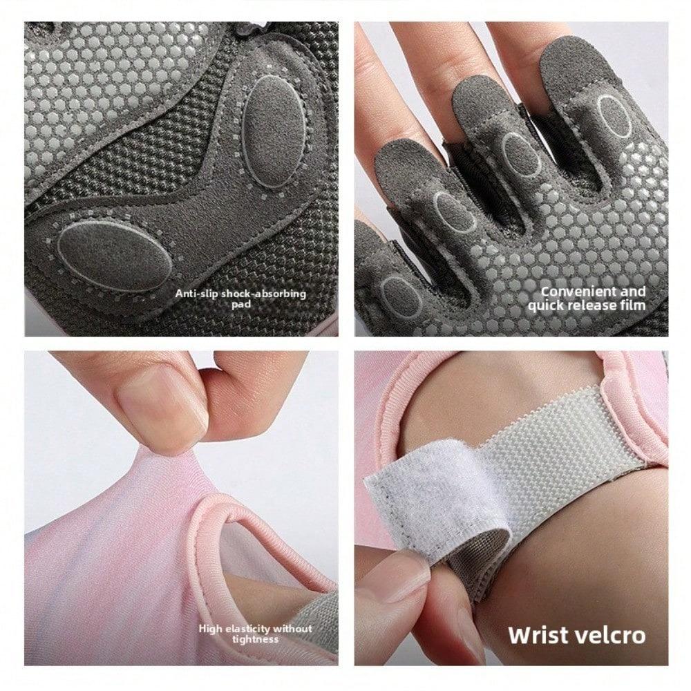 Outdoor Sports Fitness Gloves Yoga Training Non-slip Silicone Breathable Shock Absorber Road Bike Half Finger Riding Gloves