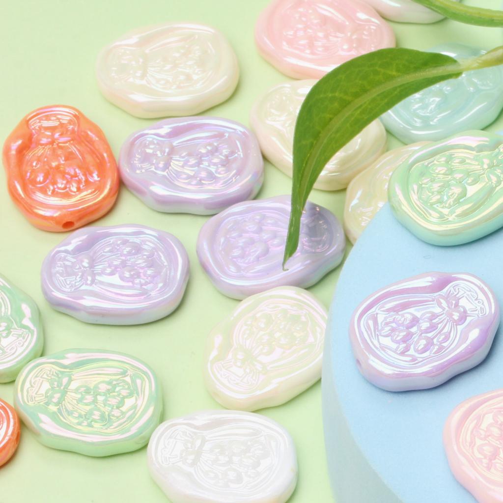 DIY For Jewelry Making 5pcs 21*27mm Beads Tulip Flower Handmade Bracelet Necklace Acrylic Handcrafted Geometry Beads Loose Spacer